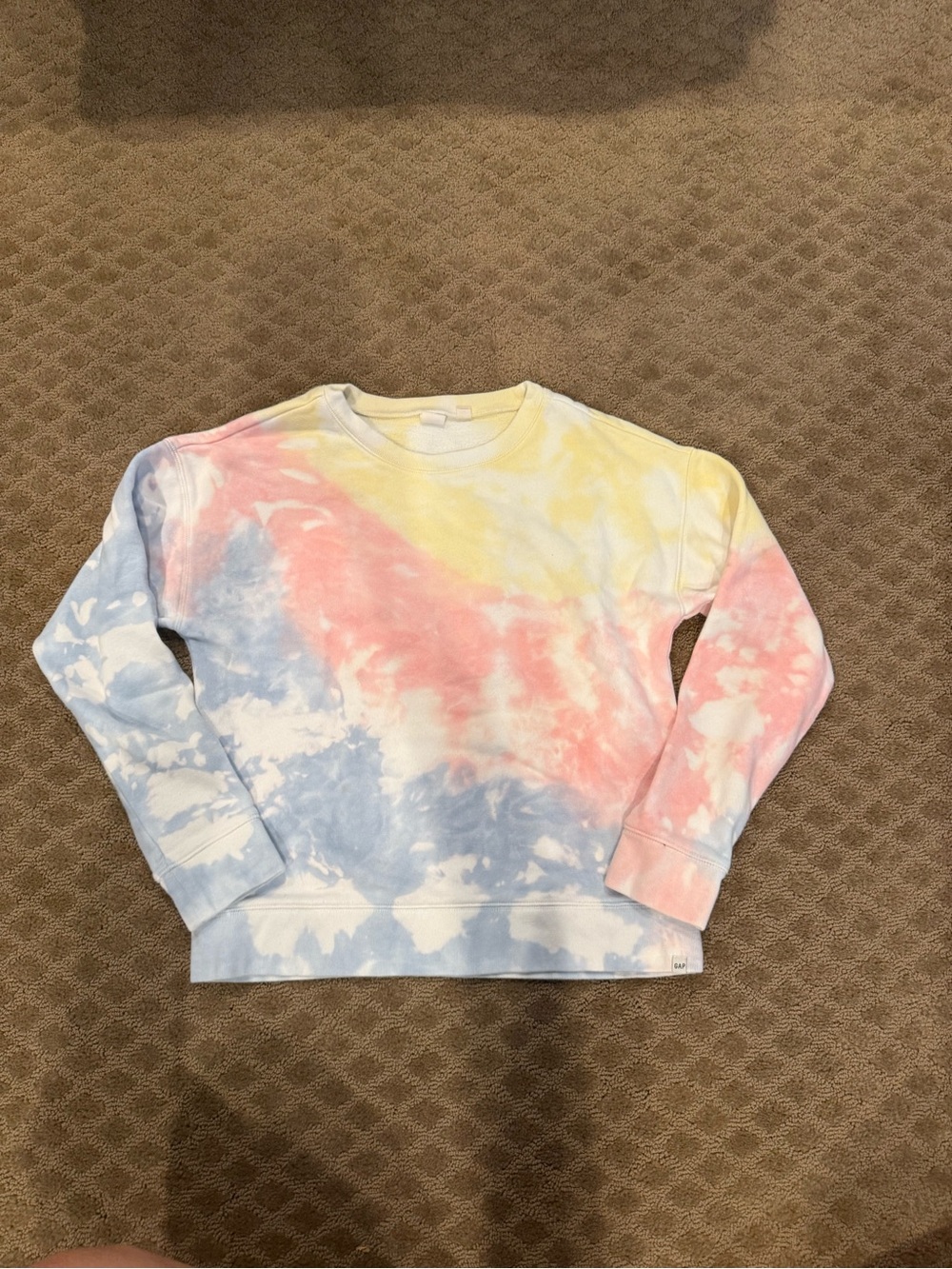 GAP Tie-Dye Crewneck Sweatshirt in Pink, Blue & Yellow